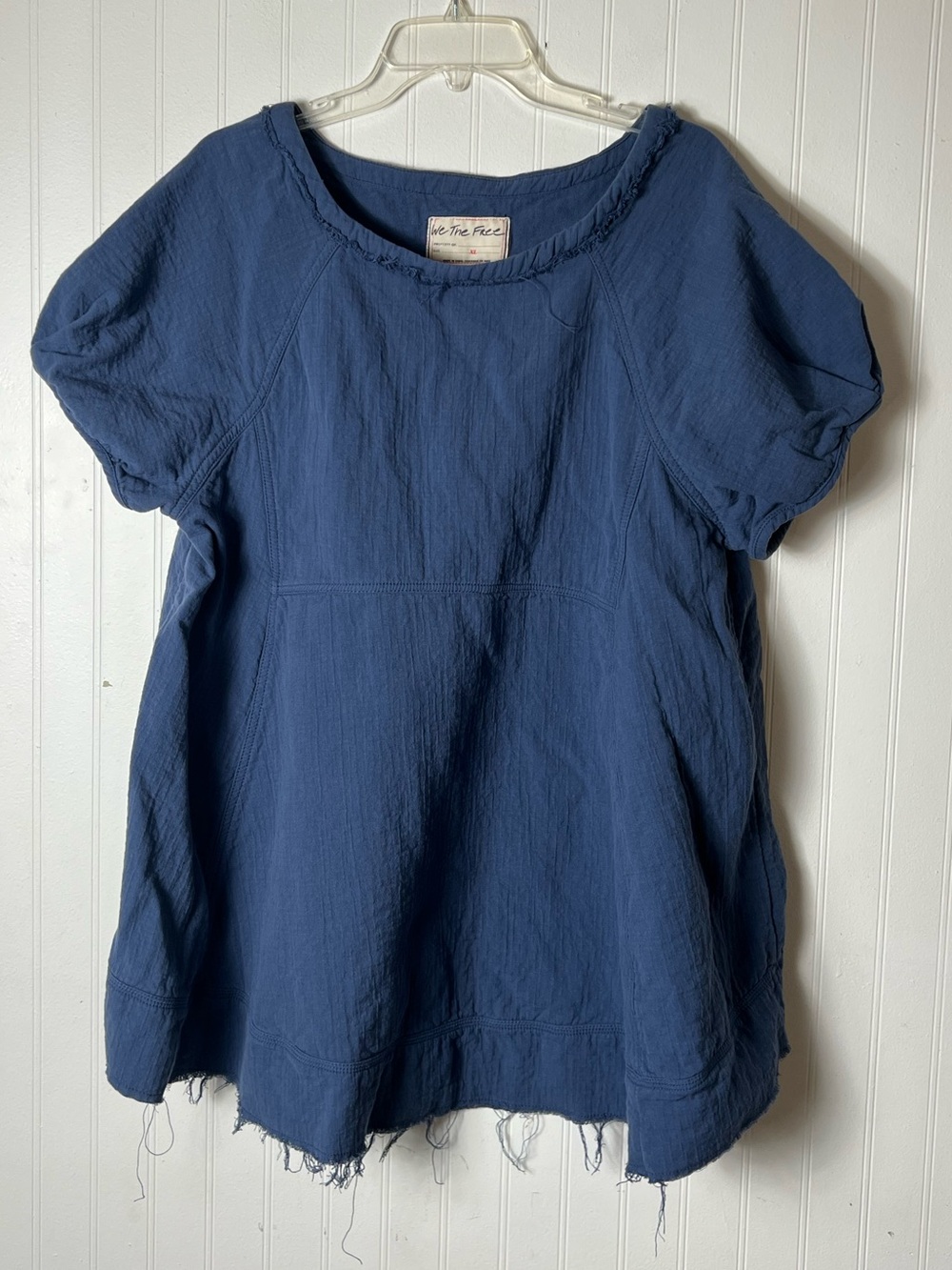We The Free Sunset City Scoop Neckline Short Sleeve Raw Hem Tunic Top Size XL